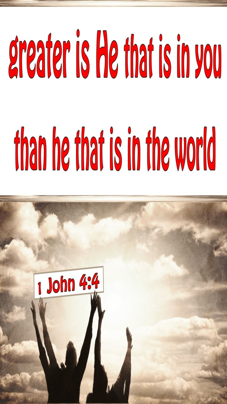 1 John 4:4 Greater Us He In You Than He In The World (red)
